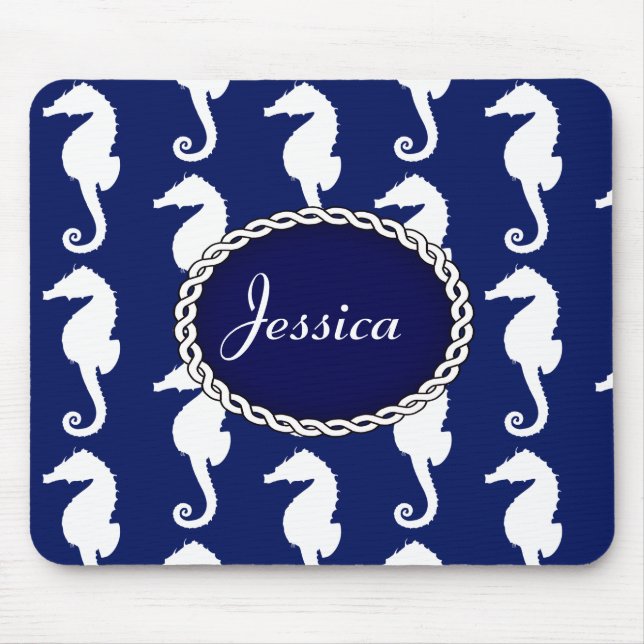 Nahtloses Seepferd Muster Mousepad (Vorne)