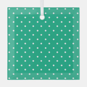 Nahtloses, solides Türkis-Polka-Punkt-Muster Ornament Aus Glas