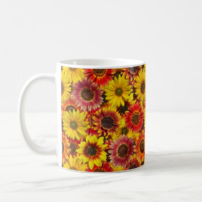 Nahtloses Sonnenblumenmuster Kaffeetasse (Links)