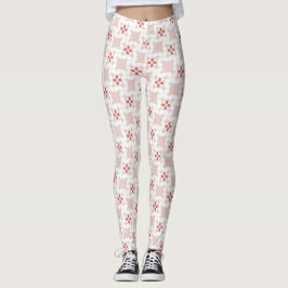Nahtloses süßes pastellrosa und weißes geometrisch leggings