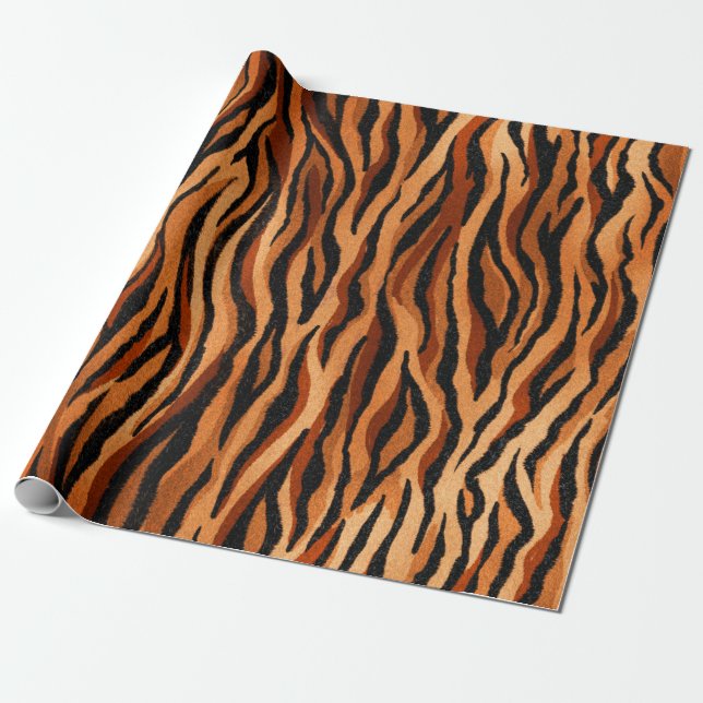 Nahtloses Tigerhautmuster, handgezeichnet Geschenkpapier (Ungerollt)