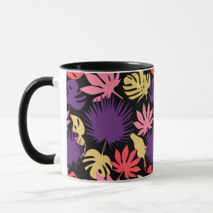 Nahtloses tropisches Blätter-Muster Tasse