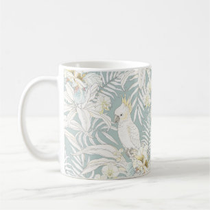 Nahtloses tropisches Muster mit Blumen Orchidee, F Kaffeetasse