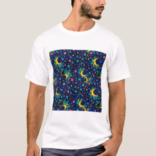 Nahtloses Twinkle Starry Night Muster T-Shirt