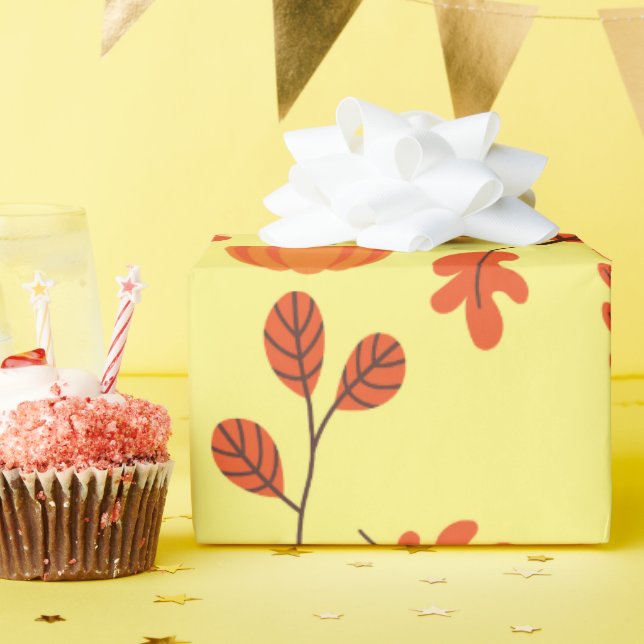 Nahtloses Umschlagpapier: Gemütliches Fall Pumpkin Geschenkpapier (Geburtstagsparty)