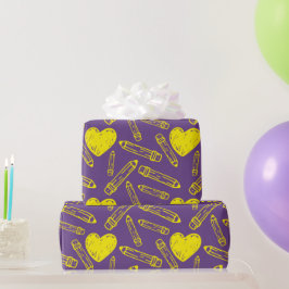 Nahtloses Umschlagpapier: Liebe von Schulherzen Geschenkpapier