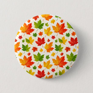Nahtloses Vektormuster aus farbenfrohen Herbstblät Button