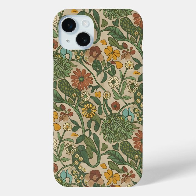 Nahtloses vintage botanisches Muster  Case-Mate iPhone Hülle (Rückseite)