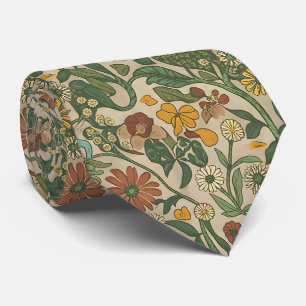 Nahtloses vintage botanisches Muster Krawatte