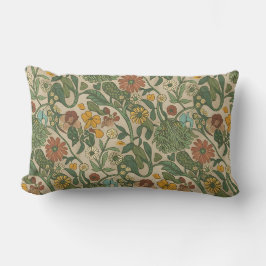 Nahtloses vintage botanisches Muster Lendenkissen