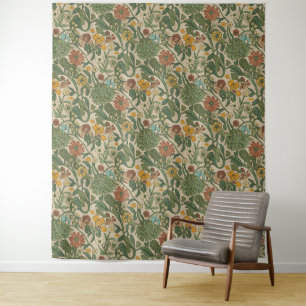 Nahtloses vintage botanisches Muster Wandteppich