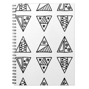 Nahtloses Vintage-Muster. Schwarz-weiße Geometrie Notizblock