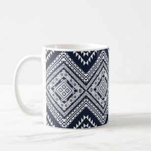 Nahtloses vintage Tribal-Musterdesign. Stilvolles Kaffeetasse
