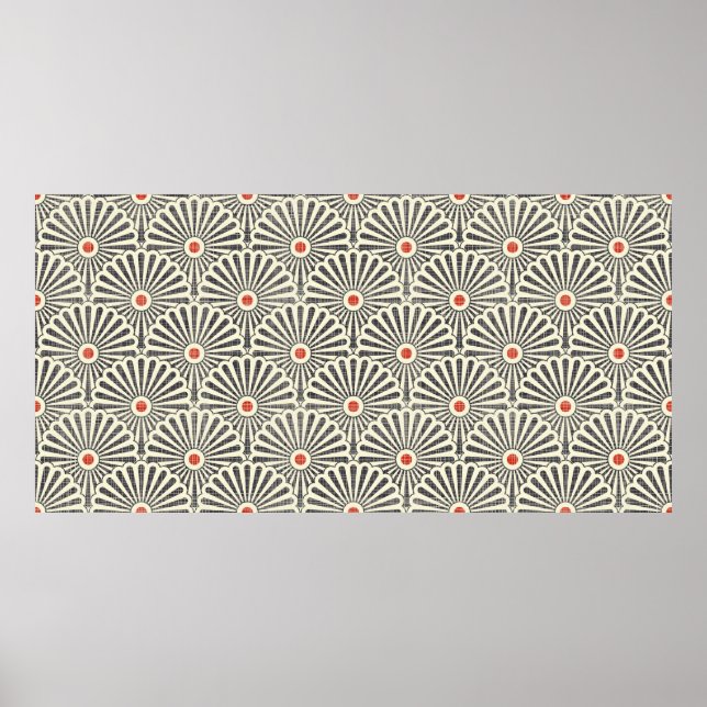 Nahtloses Vintages japanisches Muster auf Texturba Poster (Vorne)