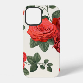 Nahtloses Vintages Muster mit Rose iPhone 12 Hülle