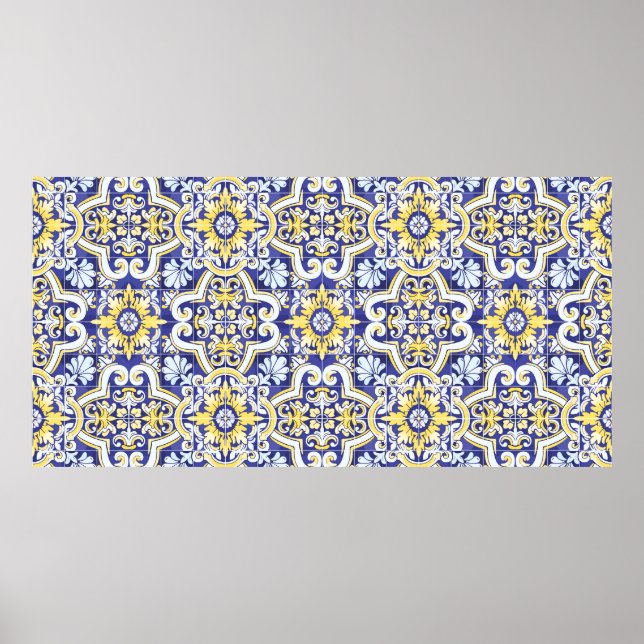 Nahtloses Vintages Muster mit Wirkung von attriti Poster (Vorne)