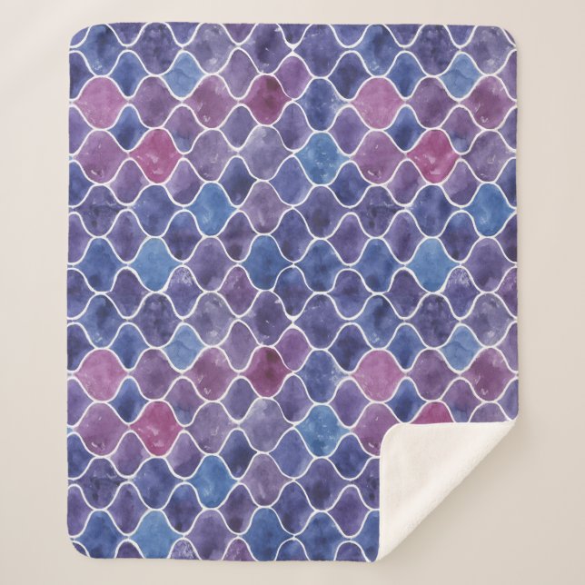 Nahtloses Violett-Muster Sherpadecke (Vorderseite)