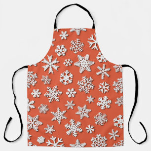 Nahtloses Weihnachtsmuster aus Schneeflocken mit S Schürze