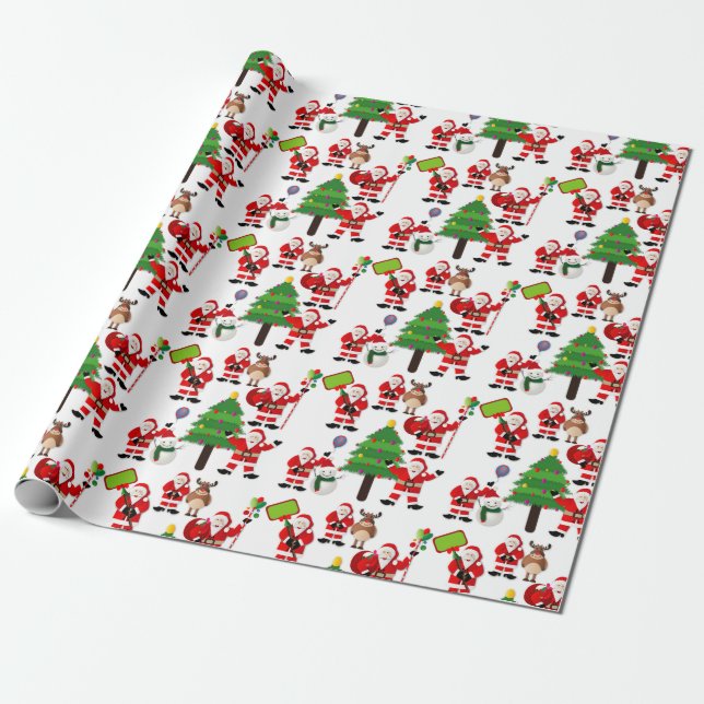 Nahtloses Weihnachtsmuster Geschenkpapier (Ungerollt)