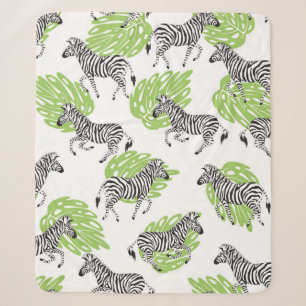 Nahtloses weißes Muster mit Zebras. Darstellung Sherpadecke