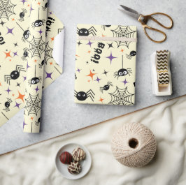 Nahtloses Wrapping Paper: Spinnen, Cobweb und Boo! Geschenkpapier