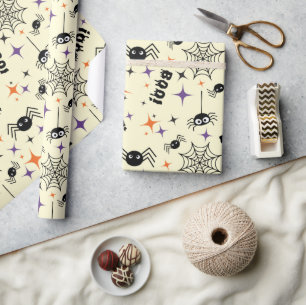 Nahtloses Wrapping Paper: Spinnen, Cobweb und Boo! Geschenkpapier