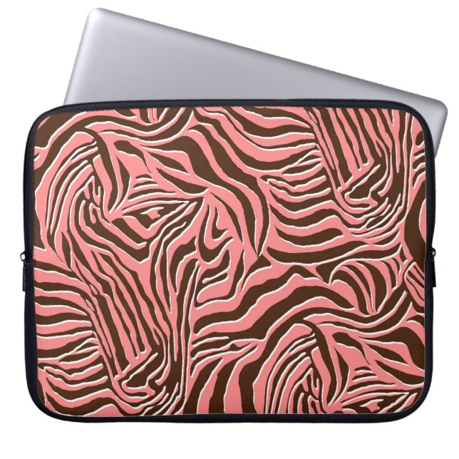 Nahtloses Zebra-Druckmuster Laptopschutzhülle (Vorderseite)