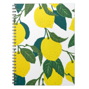 Nahtloses Zitrusmuster. Vintage Keule Notizblock