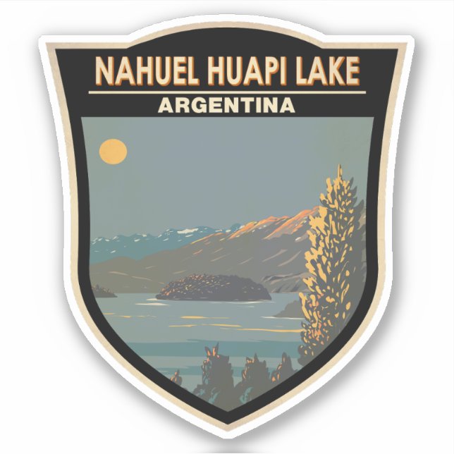 Nahuel Huapi Lake Argentina Reisen Kunst Vintag Aufkleber (Vorderseite)