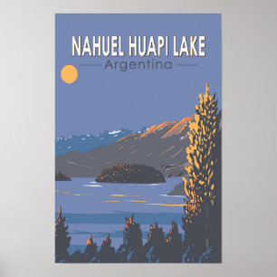 Nahuel Huapi Lake Argentina Reisen Kunst Vintag Poster