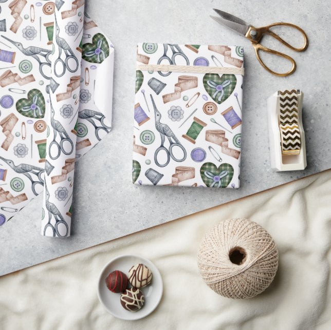 Nähzubehör Geschenkpapier (Kunsthandwerk)