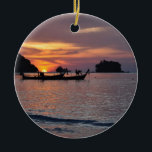 Nai Yang Beach, Phuket, Thailand Sonnenuntergang Keramikornament<br><div class="desc">Nai Yang Beach, Phuket, Thailand Sonnenuntergang Ornament. MEIN ORIGINALARTWORK unter zazzle.com/virginia5050, INTERNATIONAL GIFTS unter zazzle.com/InternationalGifts, Birthday Gift Store unter zazzle.com/BirthdayGiftStore, Florida Gift Store unter zazzle.com/FloridaGiftStore und Retirement Gift Store unter www.zazzle.com/RetirementGiftStore*</div>