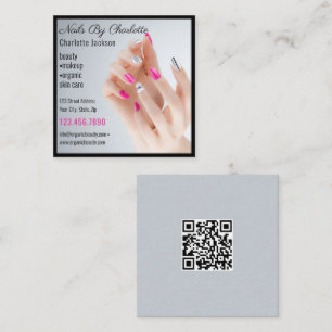 Nail Art Beauty Salon Manicure Spezialist für Kuns Quadratische Visitenkarte