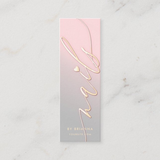 Nail Art Beauty Salon Manicure Spezialist für Nage Mini Visitenkarte (Vorderseite)