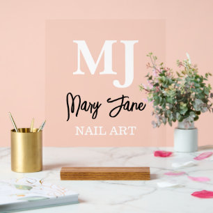 Nail Art Elegant Acrylschild