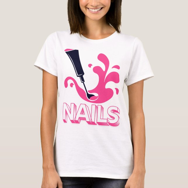Nail Art Enthusiast Tee – Bold Manicure Graphic  (Vorderseite)