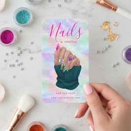 Nail Art Studio Stylish Opal Manicurist Artist Visitenkarte