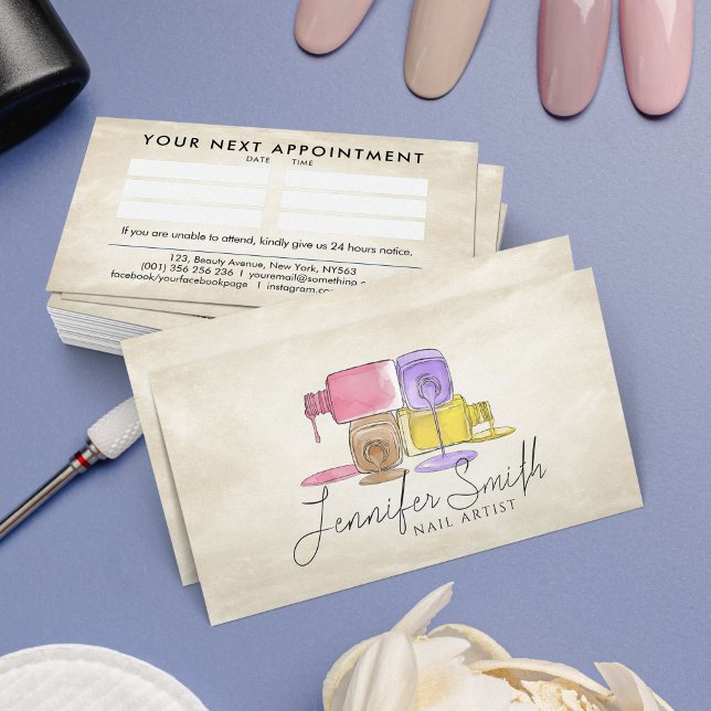 Nail Artist - Aquarellmaler Kunst Visitenkarte (Von Creator hochgeladen)