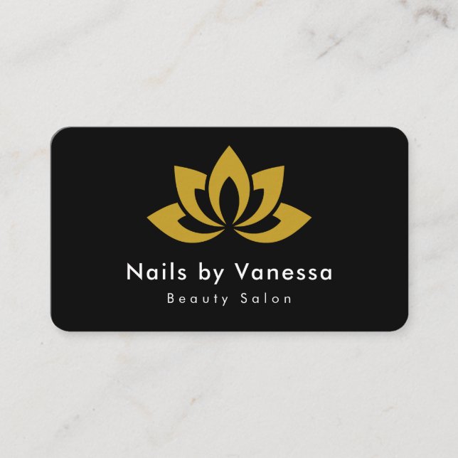 Nail Artist Beauty Salon Black Business Card Visitenkarte (Vorderseite)