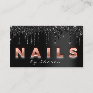 Nail Artist Black Tropfens 9 Punches Rose Script V Visitenkarte
