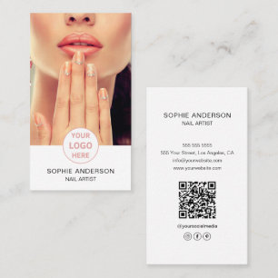 Nail Artist Custom Logo Foto Weiß Visitenkarte