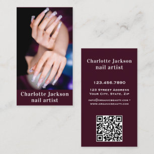 Nail Artist Foto QR Code Business Card Visitenkarte