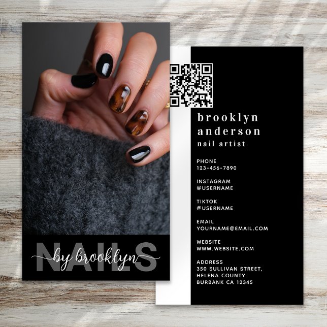 Nail Artist Foto QR Code Visitenkarte (Von Creator hochgeladen)