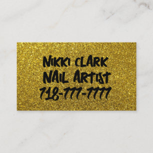 NAIL ARTIST GOLD GLITZER CUSTOM BUSINESS CARDS VISITENKARTE