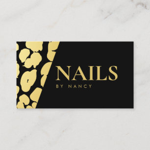 Nail Artist Gold Leopard Print Visitenkarte