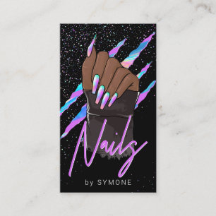 Nail Artist Holographic Modern Glam  Visitenkarte