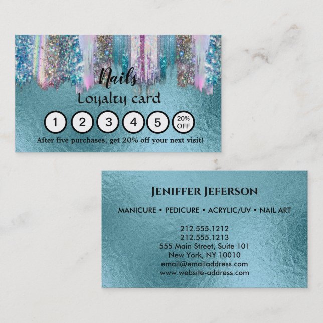 NAIL ARTIST Loyalty Business Card Terminkarte (Vorne/Hinten)