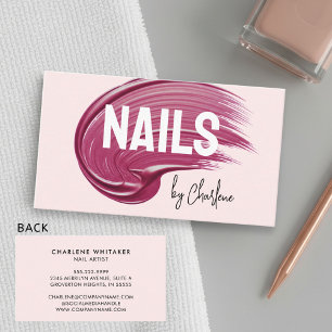 Nail Artist Mauve Polnisch Blush Pink Moderne Visitenkarte
