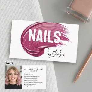 Nail Artist Mauve Polnisches Foto Moderne Typograf Visitenkarte
