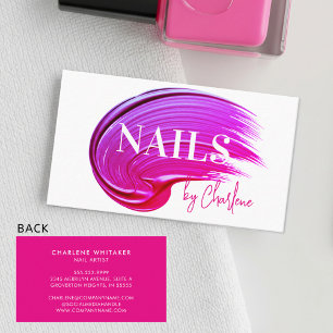 Nail Artist Moderne Skripttypografie Pink Polnisch Visitenkarte